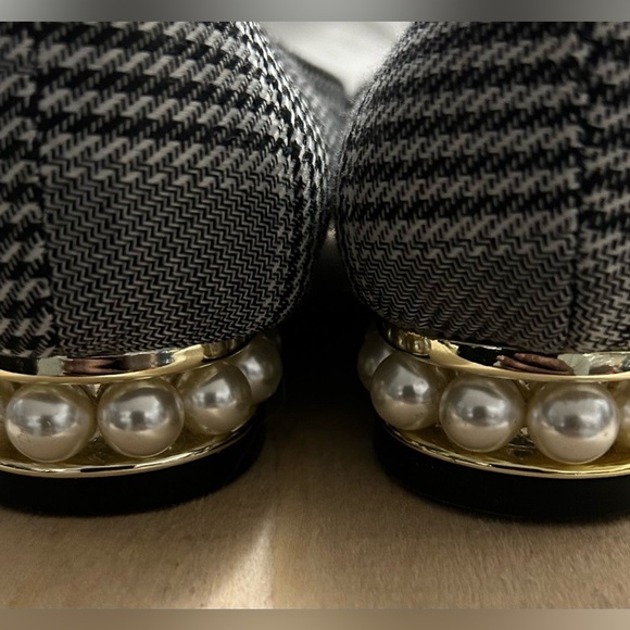 Shoedazzle Women Michelle Houndstooth Pattern Pearl Heeled Flats  Size US 8.5 - Picture 6 of 9